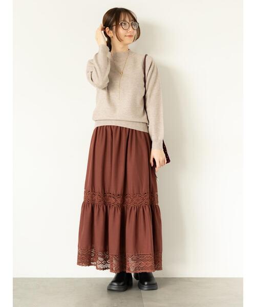 Te chichi TERRASSE（テチチテラス）の「もちもちミラノリブハイネックニット（ニット/セーター・レディース・ベージュ/ミント/ピンク/グレー/ブラック・F）」の6枚目の写真