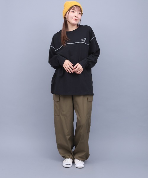 チチカカ（チチカカ）の「ベーシック刺繍ロングTシャツ（Tシャツ/カットソー・レディース・ブラック/ホワイト・FREE）」の4枚目の写真