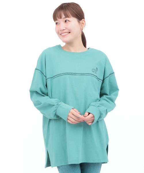 チチカカ（チチカカ）の「ベーシック刺繍ロングTシャツ（Tシャツ/カットソー・レディース・ブラック/ホワイト・FREE）」の8枚目の写真