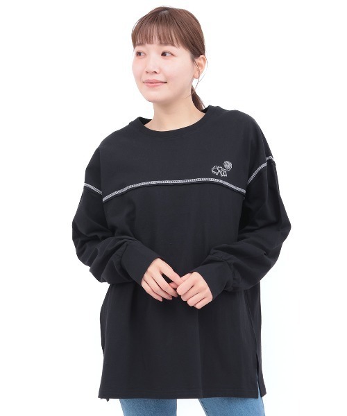 チチカカ（チチカカ）の「ベーシック刺繍ロングTシャツ（Tシャツ/カットソー・レディース・ブラック/ホワイト・FREE）」の7枚目の写真