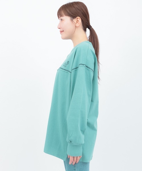 チチカカ（チチカカ）の「ベーシック刺繍ロングTシャツ（Tシャツ/カットソー・レディース・ブラック/ホワイト・FREE）」の9枚目の写真