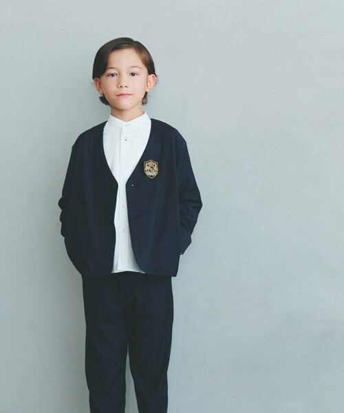 COMME CA ISM(コムサイズム)の「【雑誌掲載商品】ノーカラージャケットセットアップスーツ(110-130cm)(スーツセット・キッズ・ネイビー・130cm/120cm/110cm)」の1枚目の写真