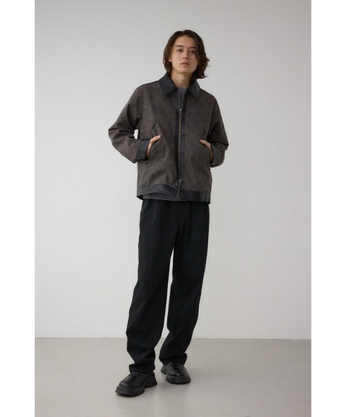 AZUL by moussy(アズールバイマウジー)の「切替合皮ブルゾン 秋服 冬服 ジャケット(ブルゾン・メンズ・イエロー系その他/ブラック系その他・MEDIUM/LARGE)」の6枚目の写真