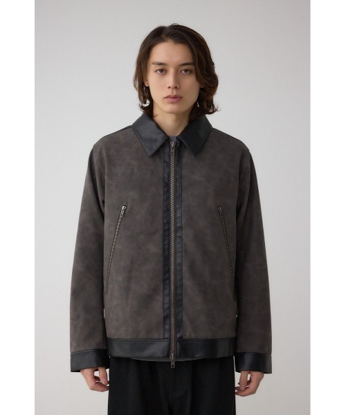 AZUL by moussy(アズールバイマウジー)の「切替合皮ブルゾン 秋服 冬服 ジャケット(ブルゾン・メンズ・イエロー系その他/ブラック系その他・MEDIUM/LARGE)」の7枚目の写真
