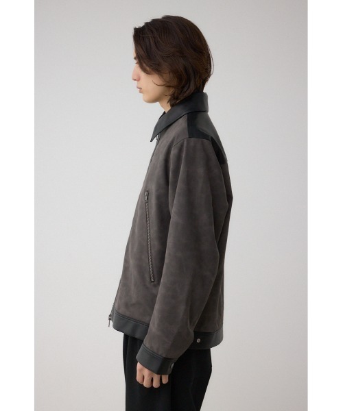 AZUL by moussy(アズールバイマウジー)の「切替合皮ブルゾン 秋服 冬服 ジャケット(ブルゾン・メンズ・イエロー系その他/ブラック系その他・MEDIUM/LARGE)」の8枚目の写真
