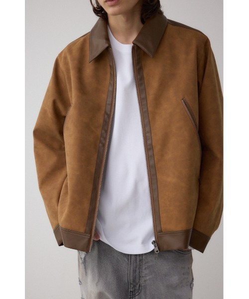 AZUL by moussy(アズールバイマウジー)の「切替合皮ブルゾン 秋服 冬服 ジャケット(ブルゾン・メンズ・イエロー系その他/ブラック系その他・MEDIUM/LARGE)」の19枚目の写真
