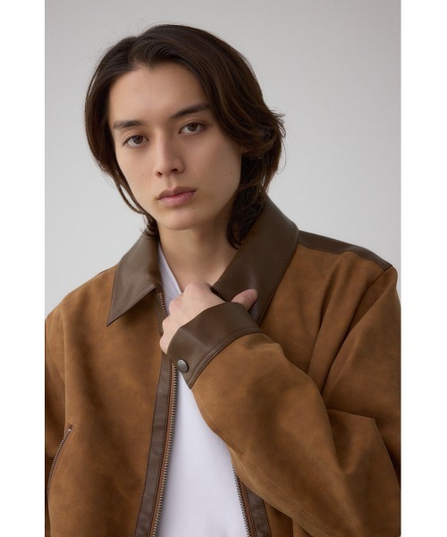 AZUL by moussy(アズールバイマウジー)の「切替合皮ブルゾン 秋服 冬服 ジャケット(ブルゾン・メンズ・イエロー系その他/ブラック系その他・MEDIUM/LARGE)」の20枚目の写真