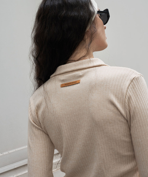 320SHOWROOM（320ショールーム）の「Open collar Ribbed Cardigan Beige（カーディガン/ボレロ・レディース・その他・FREE）」の3枚目の写真