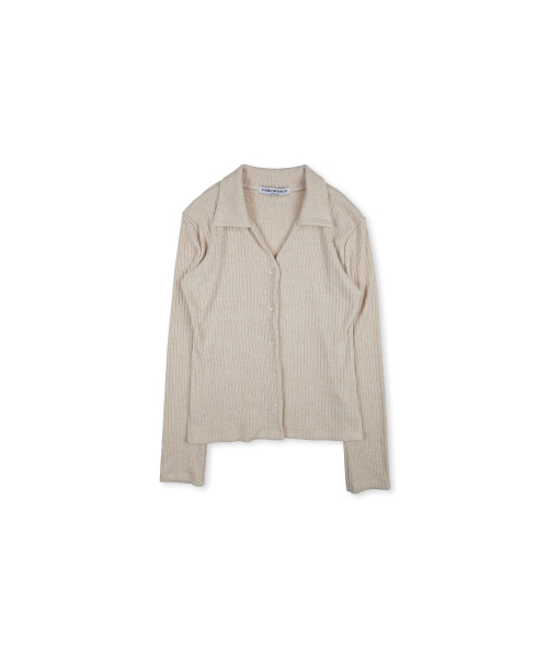 320SHOWROOM（320ショールーム）の「Open collar Ribbed Cardigan Beige（カーディガン/ボレロ・レディース・その他・FREE）」の5枚目の写真