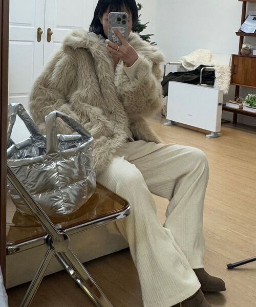 320SHOWROOM（320ショールーム）の「Open collar Ribbed Cardigan Beige（カーディガン/ボレロ・レディース・その他・FREE）」の6枚目の写真