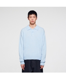 ERA（エラ）の「MEN WOOL BLEND POLO SWEATER - LIGHT BLUE（ニット/セーター）」