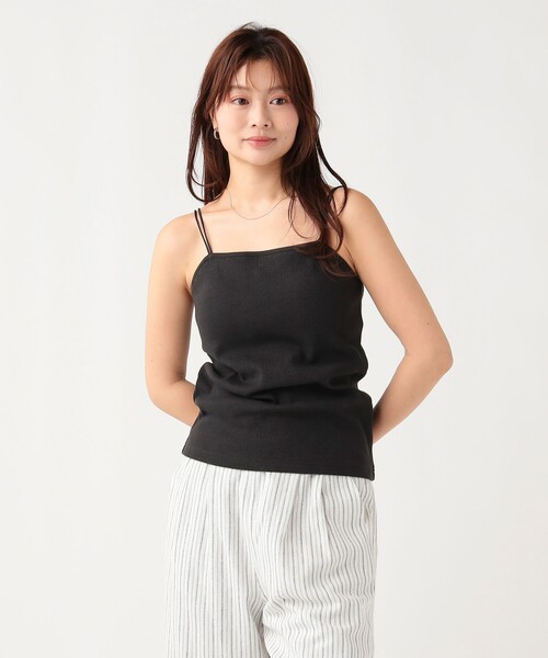 BEAMS HEART（ビームスハート）の「【7/31値下げ】ダブルストラップ カップ付き キャミソール（キャミソール・レディース・チャコールグレー/オフホワイト/ライトグレー・SMALL/MEDIUM）」の2枚目の写真
