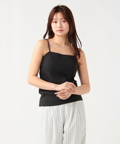 BEAMS HEART（ビームスハート）の「【7/31値下げ】ダブルストラップ カップ付き キャミソール（キャミソール・レディース・チャコールグレー/オフホワイト/ライトグレー・SMALL/MEDIUM）」の4枚目の写真