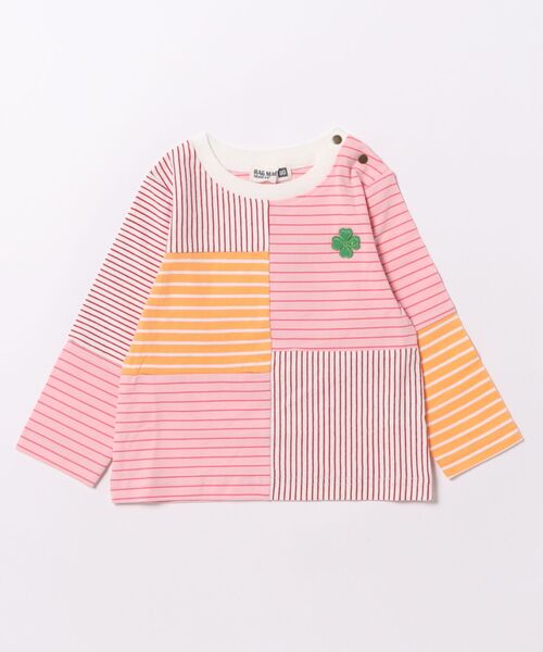 RAGMART(ラグマート)の「クレイジーボーダー長袖Tシャツ(Tシャツ/カットソー・キッズ・ピンク/ブルー・80cm/90cm/95cm)」の1枚目の写真