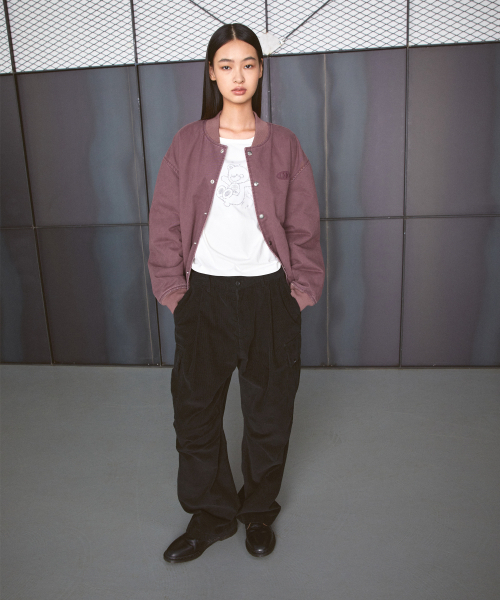 LMCの「WASHED VARSITY JACKET dark pink(スタジャン・レディース・その他・S/M/L)」の2枚目の写真
