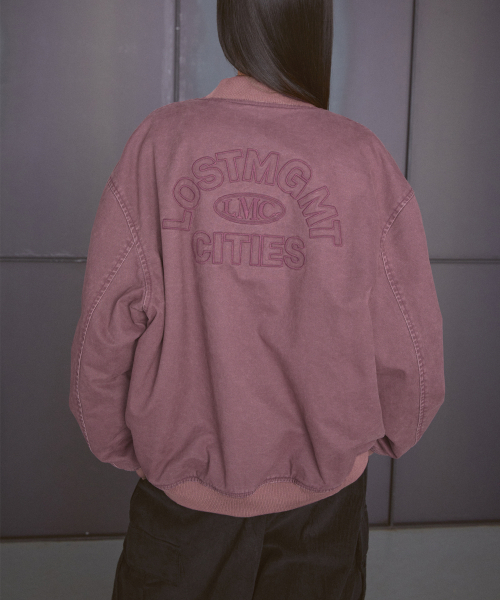 LMCの「WASHED VARSITY JACKET dark pink(スタジャン・レディース・その他・S/M/L)」の3枚目の写真