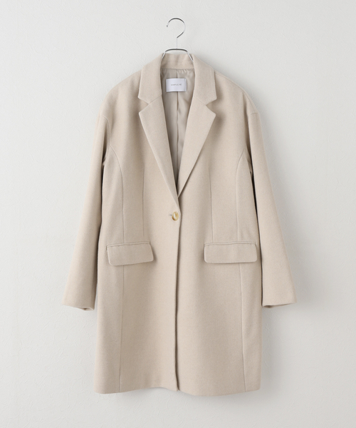 B.C STOCK（ベーセーストック）の「ウール混チェスターコート（チェスターコート・レディース・ブラック/ベージュ/チョコ・FREE）」の3枚目の写真