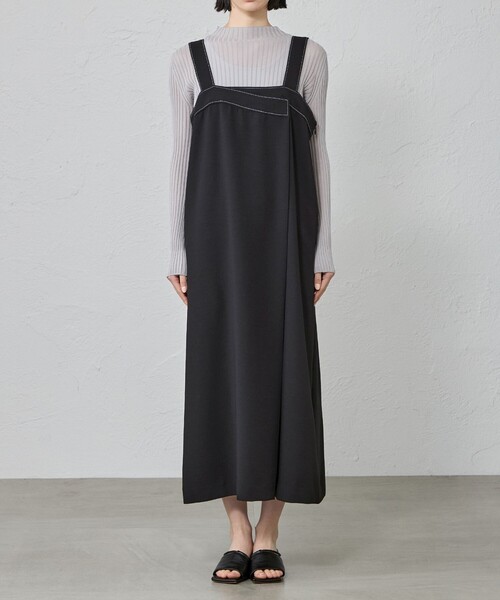 CAST:（キャストコロン）の「【着回し抜群】アシンメトリージャンパースカート（ジャンパースカート・レディース・ブラック/ブラウン系その他5・M/S）」の5枚目の写真