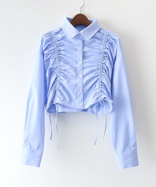 SpRay(スプレイ)の「フロントシャーリングシャツ(シャツ/ブラウス・レディース・ホワイト×ブラック/ブルー系その他/ブルー系その他2/サックスブルー/ホワイト・FREE)」の22枚目の写真