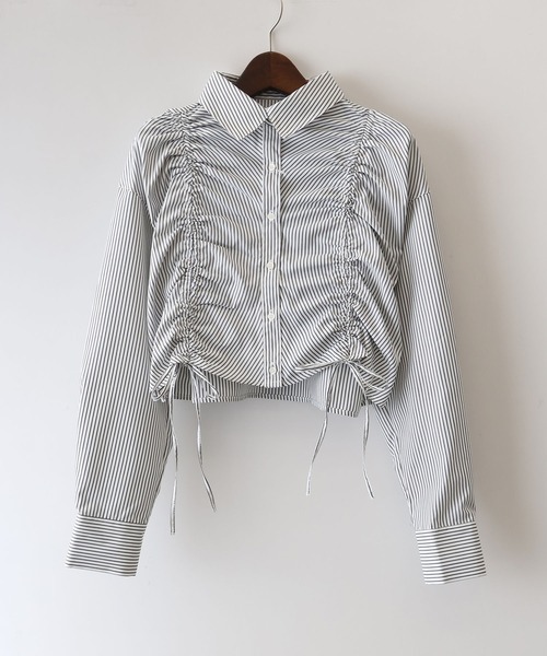 SpRay(スプレイ)の「フロントシャーリングシャツ(シャツ/ブラウス・レディース・ホワイト×ブラック/ブルー系その他/ブルー系その他2/サックスブルー/ホワイト・FREE)」の21枚目の写真