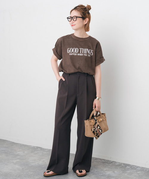 Spick & Span（スピックアンドスパン）の「《追加》ダブルクロスツータックパンツ（スラックス・レディース・ブラウン/チャコールグレー・40/38/36/34）」の17枚目の写真