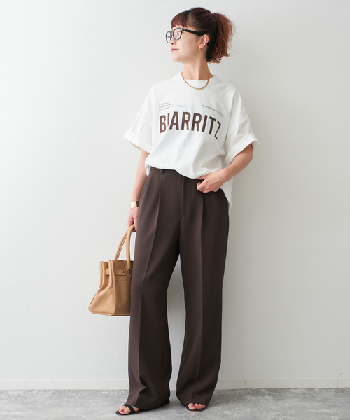 Spick & Span（スピックアンドスパン）の「《追加》ダブルクロスツータックパンツ（スラックス・レディース・ブラウン/チャコールグレー・40/38/36/34）」の18枚目の写真