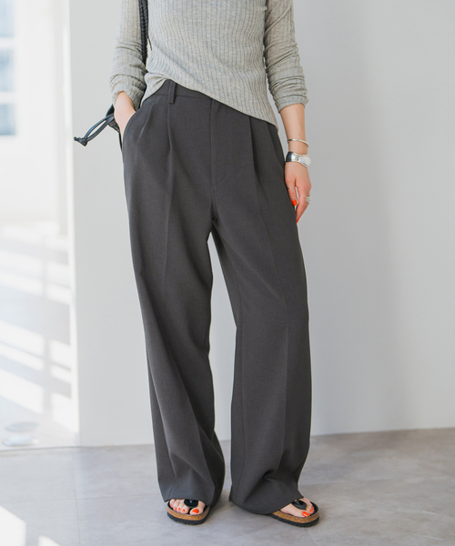 Spick & Span（スピックアンドスパン）の「《追加》ダブルクロスツータックパンツ（スラックス・レディース・ブラウン/チャコールグレー・40/38/36/34）」の20枚目の写真