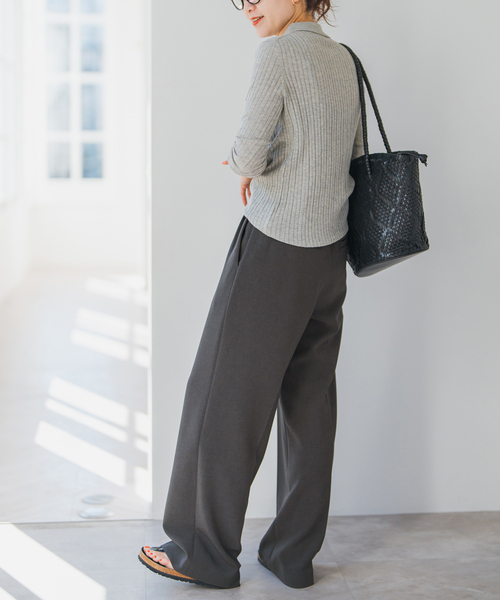 Spick & Span(スピックアンドスパン)の「《追加》ダブルクロスツータックパンツ(スラックス・レディース・ブラウン/チャコールグレー・40/38/36/34)」の14枚目の写真