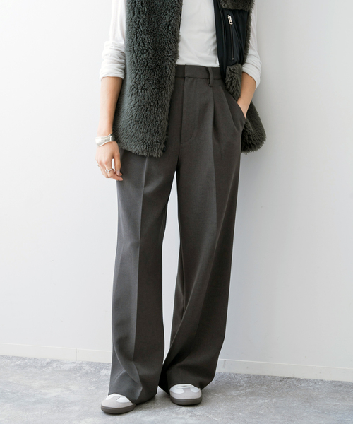 Spick & Span(スピックアンドスパン)の「《追加》ダブルクロスツータックパンツ(スラックス・レディース・ブラウン/チャコールグレー・40/38/36/34)」の15枚目の写真