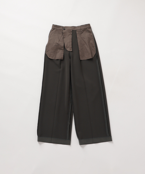 Spick & Span（スピックアンドスパン）の「《追加》ダブルクロスツータックパンツ（スラックス・レディース・ブラウン/チャコールグレー・40/38/36/34）」の3枚目の写真