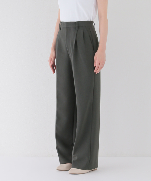 Spick & Span（スピックアンドスパン）の「《追加》ダブルクロスツータックパンツ（スラックス・レディース・ブラウン/チャコールグレー・40/38/36/34）」の9枚目の写真