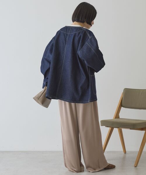 ノーカラーデニムカバーオール（デニムジャケット）｜AMERICAN HOLIC