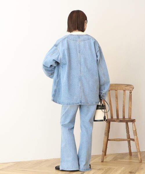 セール】ノーカラーデニムカバーオール（デニムジャケット）｜AMERICAN