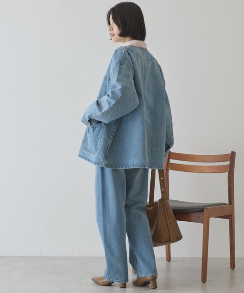 セール】ノーカラーデニムカバーオール（デニムジャケット）｜AMERICAN