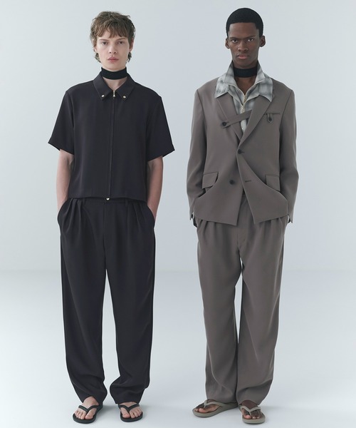 CULLNI(クルニ)の「Ombre Check Half Zip Layerd Collar Pullover(シャツ/ブラウス・メンズ・ブラック/グレー・0/1/2)」の3枚目の写真