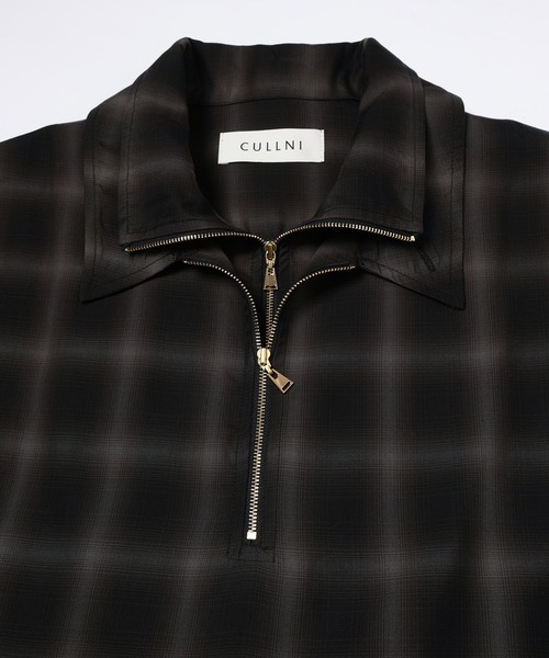 CULLNI(クルニ)の「Ombre Check Half Zip Layerd Collar Pullover(シャツ/ブラウス・メンズ・ブラック/グレー・0/1/2)」の10枚目の写真