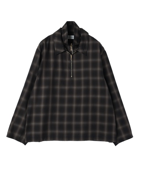 CULLNI(クルニ)の「Ombre Check Half Zip Layerd Collar Pullover(シャツ/ブラウス・メンズ・ブラック/グレー・0/1/2)」の17枚目の写真