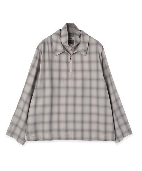 CULLNI(クルニ)の「Ombre Check Half Zip Layerd Collar Pullover(シャツ/ブラウス・メンズ・ブラック/グレー・0/1/2)」の14枚目の写真