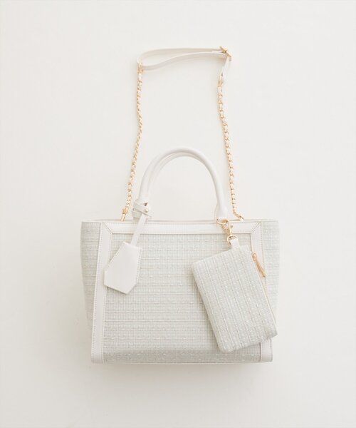 natural couture（ナチュラルクチュール）の「フラグメント付きミドルBAG（ハンドバッグ・レディース・ベージュ/アイボリー/ブラック・FREE）」の11枚目の写真