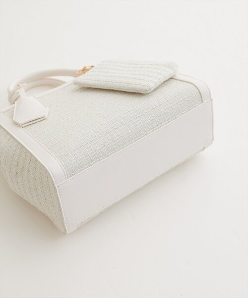 natural couture（ナチュラルクチュール）の「フラグメント付きミドルBAG（ハンドバッグ・レディース・ベージュ/アイボリー/ブラック・FREE）」の12枚目の写真