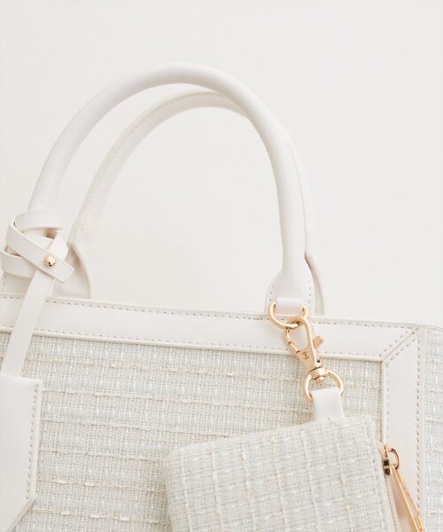 natural couture（ナチュラルクチュール）の「フラグメント付きミドルBAG（ハンドバッグ・レディース・ベージュ/アイボリー/ブラック・FREE）」の17枚目の写真