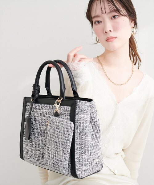 natural couture（ナチュラルクチュール）の「フラグメント付きミドルBAG（ハンドバッグ・レディース・ベージュ/アイボリー/ブラック・FREE）」の19枚目の写真