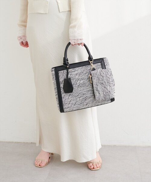 natural couture（ナチュラルクチュール）の「フラグメント付きミドルBAG（ハンドバッグ・レディース・ベージュ/アイボリー/ブラック・FREE）」の21枚目の写真