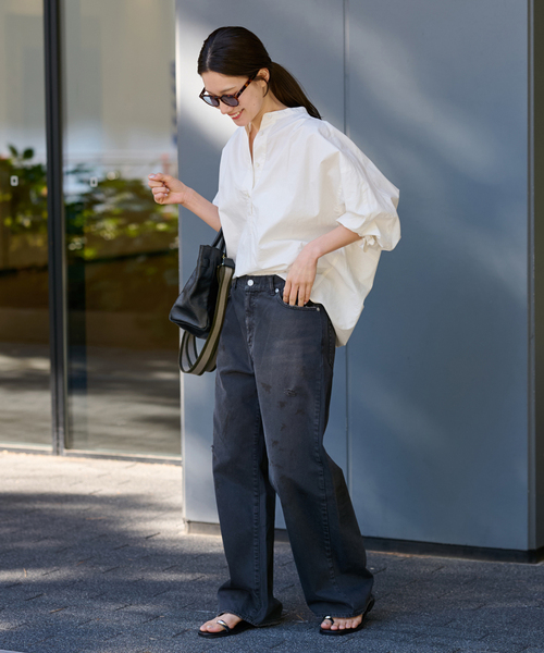 FRAMeWORK(フレームワーク)の「≪追加≫タイプライターコクーンブラウス(シャツ/ブラウス・レディース・ホワイト/ブルー/ブラック・FREE)」の10枚目の写真