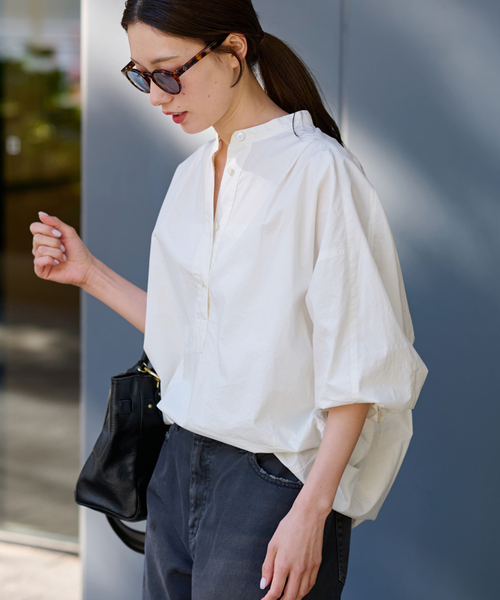 FRAMeWORK(フレームワーク)の「≪追加≫タイプライターコクーンブラウス(シャツ/ブラウス・レディース・ホワイト/ブルー/ブラック・FREE)」の15枚目の写真