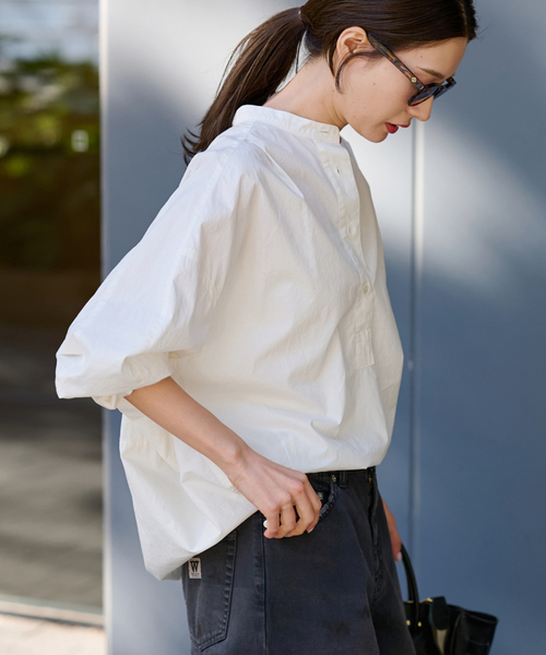 FRAMeWORK(フレームワーク)の「≪追加≫タイプライターコクーンブラウス(シャツ/ブラウス・レディース・ホワイト/ブルー/ブラック・FREE)」の17枚目の写真