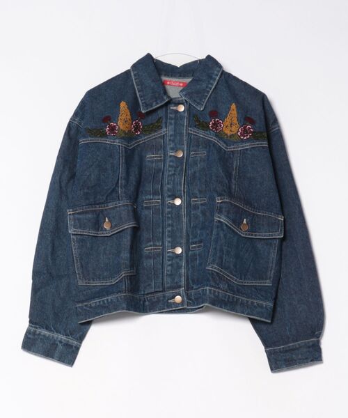 チャイハネ（チャイハネ）の「【チャイハネ】デニム刺繍ジャケット（デニムジャケット・レディース・ネイビー/ブルー・FREE）」の2枚目の写真