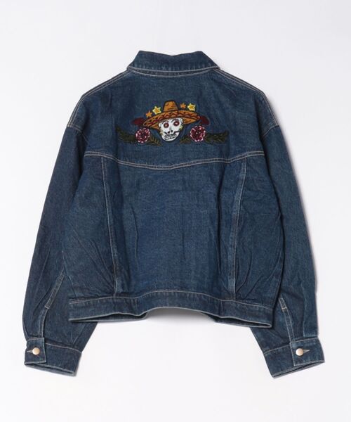 チャイハネ（チャイハネ）の「【チャイハネ】デニム刺繍ジャケット（デニムジャケット・レディース・ネイビー/ブルー・FREE）」の3枚目の写真