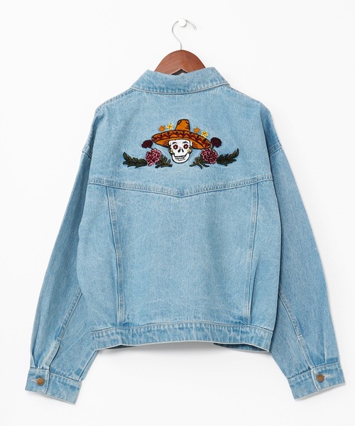 チャイハネ（チャイハネ）の「【チャイハネ】デニム刺繍ジャケット（デニムジャケット・レディース・ネイビー/ブルー・FREE）」の6枚目の写真