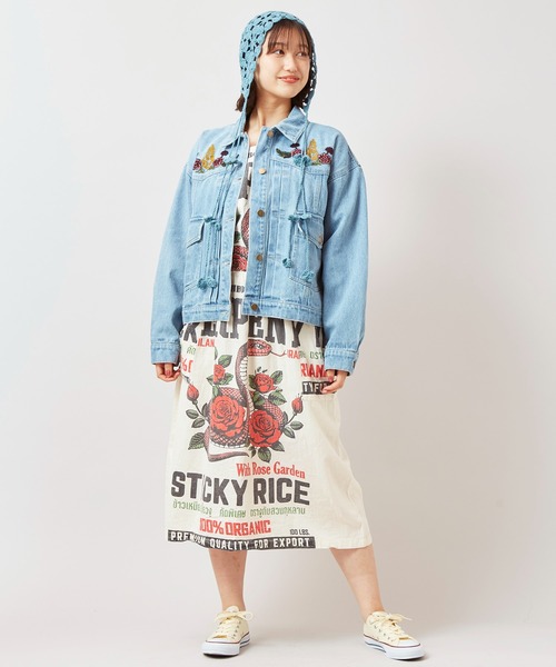 チャイハネ（チャイハネ）の「【チャイハネ】デニム刺繍ジャケット（デニムジャケット・レディース・ネイビー/ブルー・FREE）」の7枚目の写真